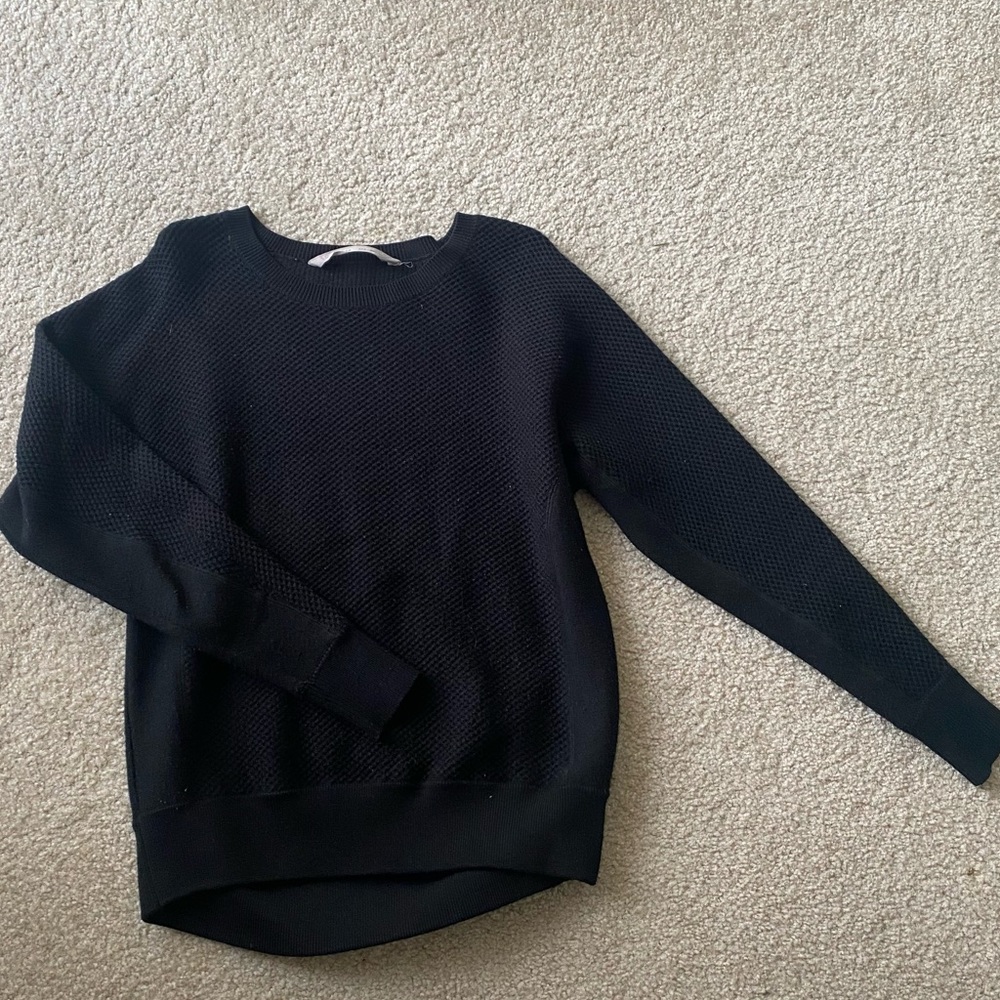 Athleta, modal, black crew neck sweater